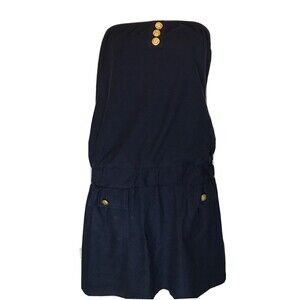 Venus womens size M Top blue tunic stretch waist off shoulder or swim cover up